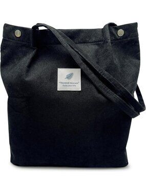 Women's Black Lightweight Shoulder Bag Buckets Totes Handbag Big Capacity Work